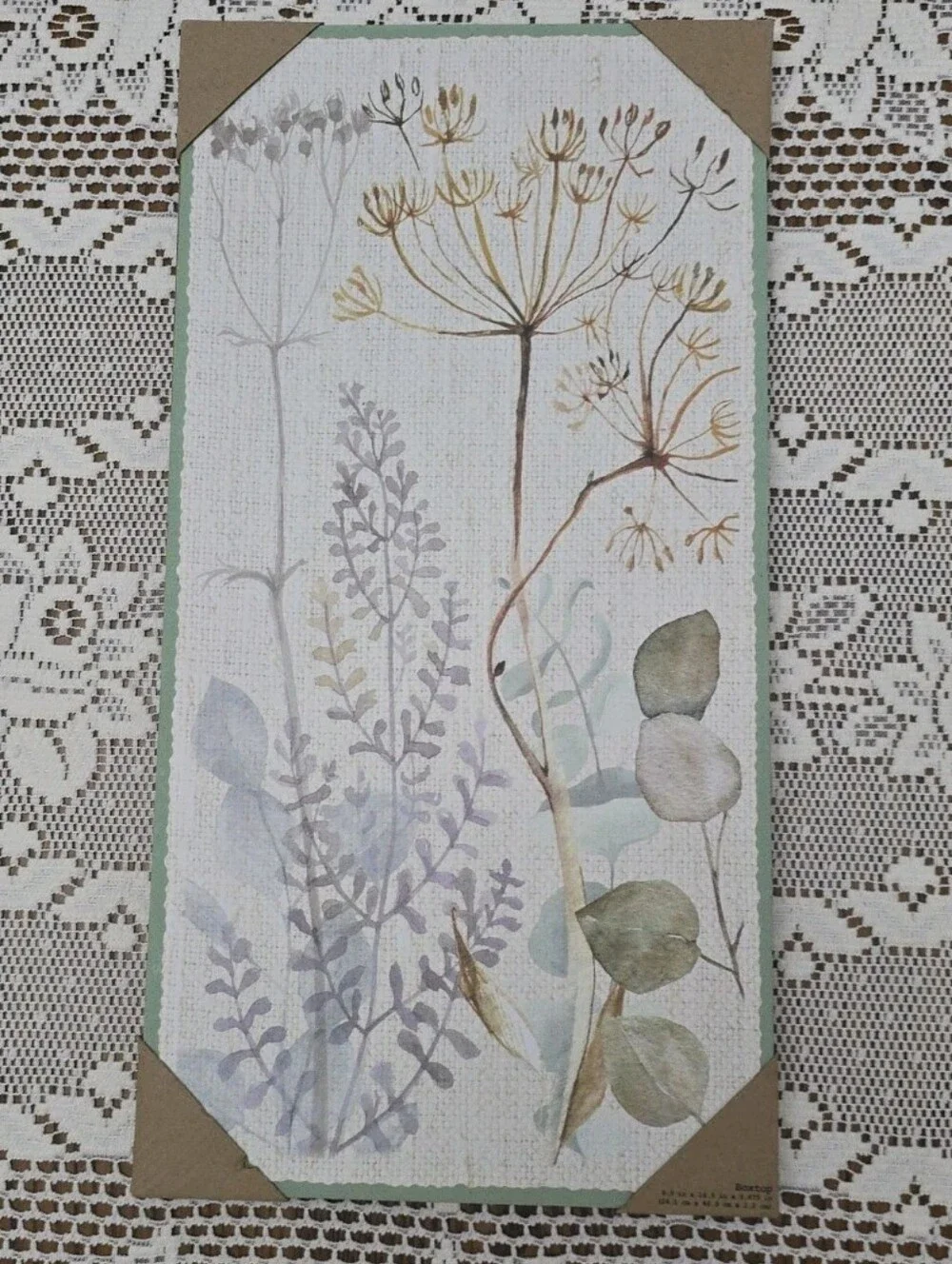 Floral Wall Art Cottagecore Botanical Print Sign Pastel Neutral Decor 9.5 x 18.5